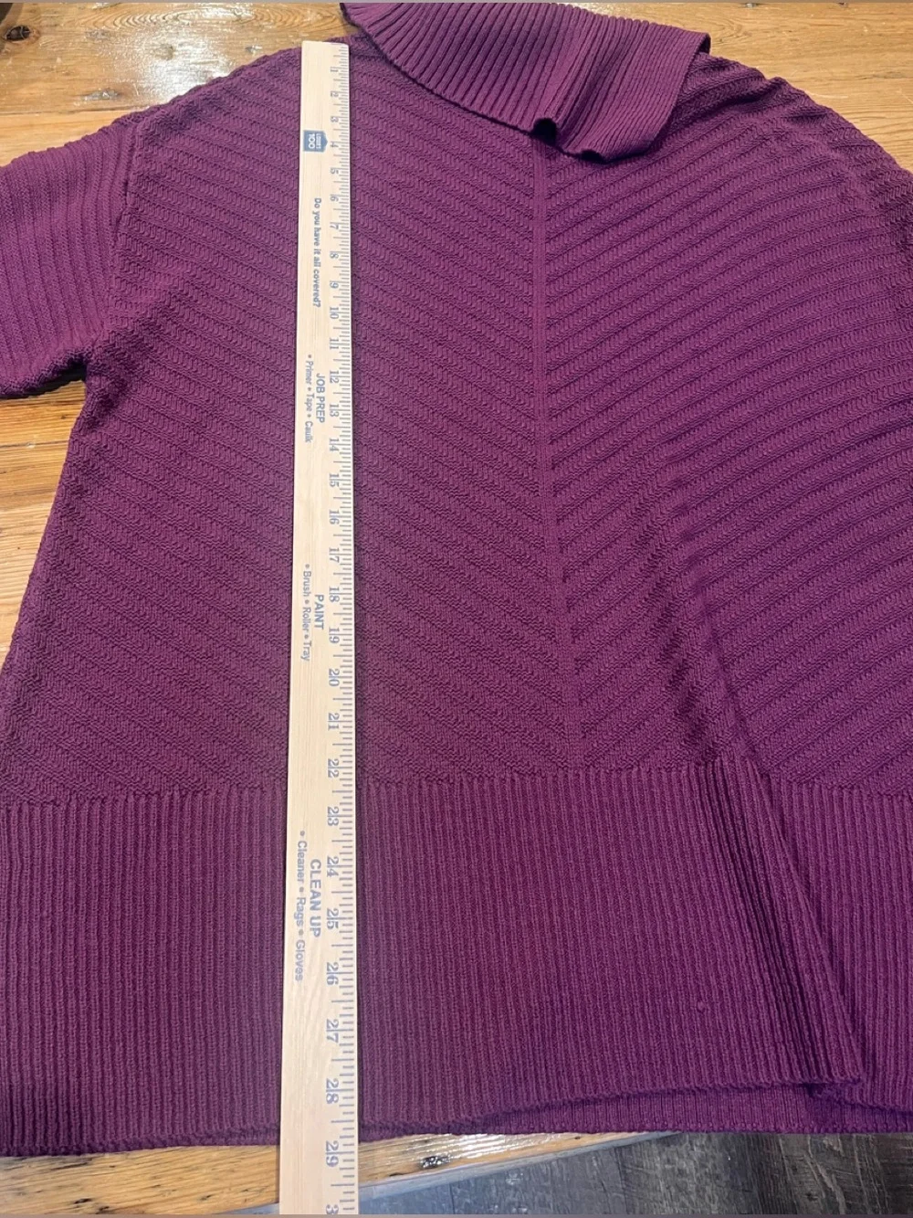 Plum Ribbed Sweater with  Envelope-Neck by Style & Co. NWT - Picture 6 of 7